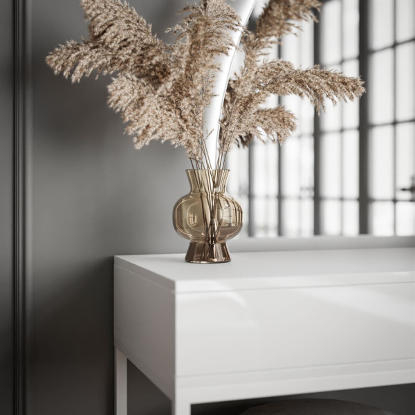 Toaletka QUINNIE biała push lustro lewe