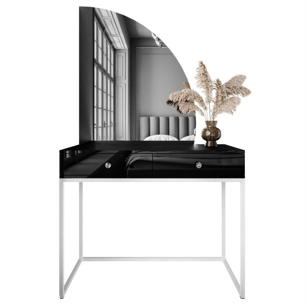 Toaletka QUINNIE biała uchwyt lustro prawe