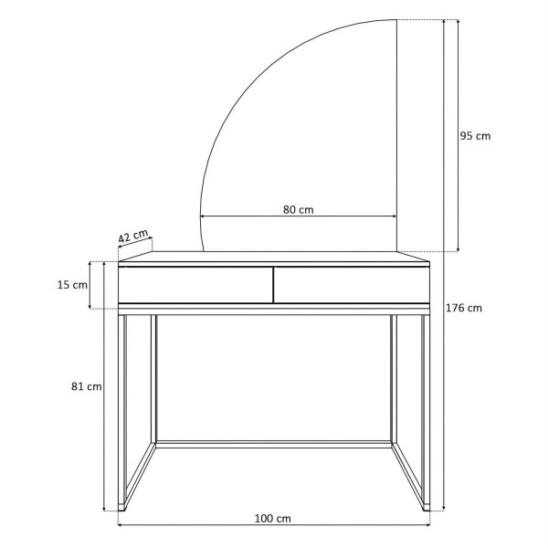 Toaletka QUINNIE złoty chrom/czarny uchwyt prawa