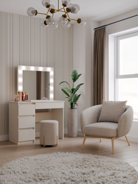 Toaletka kosmetyczna Marina lustro biurko MijasL kaszmir beż