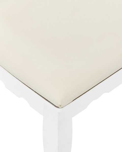 Toaletka biała 5 szuflad owalne lustro stołek