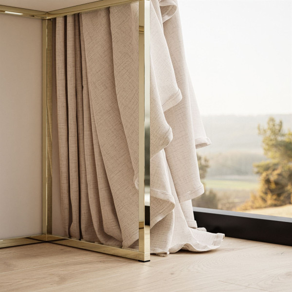 Toaletka QUINNIE złoty chrom/biały uchwyt lewa