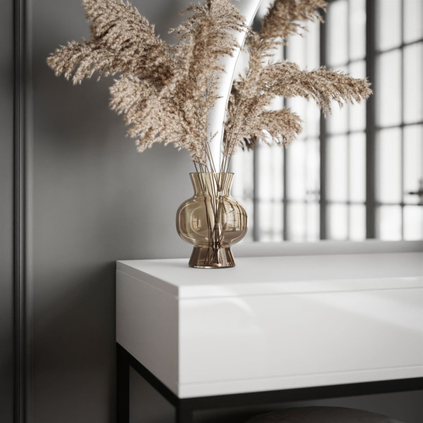 Toaletka QUINNIE biała push lustro lewe