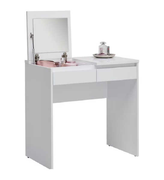 Toaletka Line 80 cm z szufladą schowkiem i lustrem biała