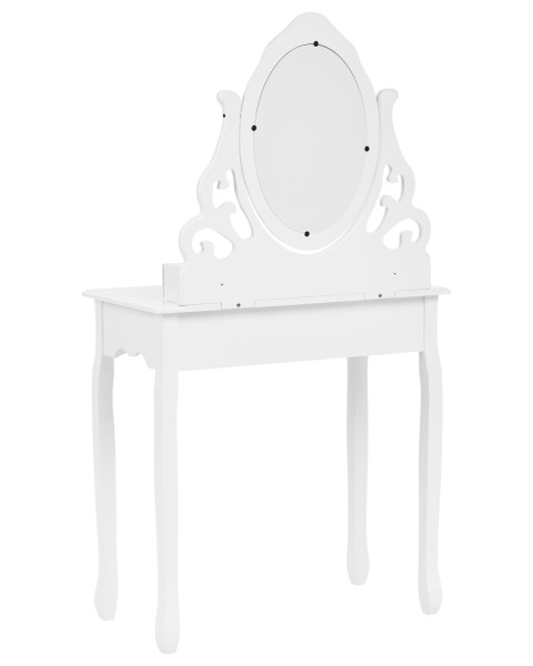 Toaletka biała z 4 szufladami i lustrem