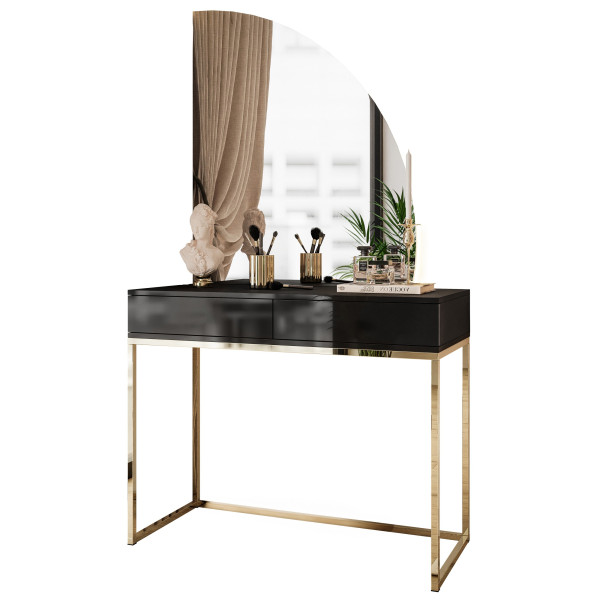 Toaletka QUINNIE złoty chrom/czarny uchwyt prawa