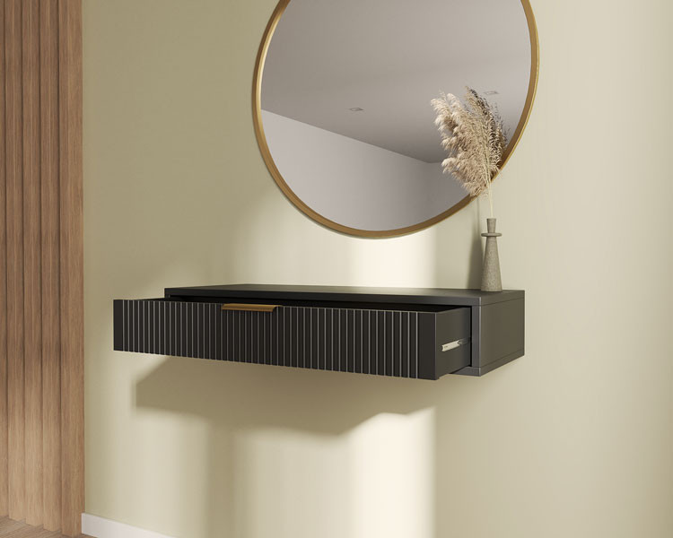 Kaszmirowa ryflowana toaletka ścienna - Zero