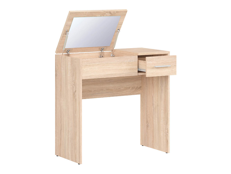Toaletka Nepo Plus 80 cm z szufladą schowkiem i lustrem dąb sonoma