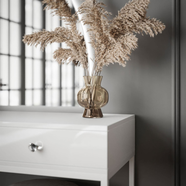 Toaletka QUINNIE biała uchwyt lustro prawe