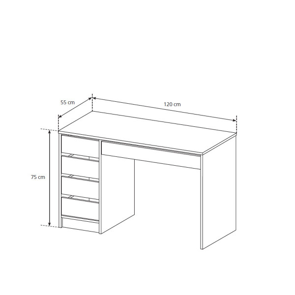 Toaletka MEGAN biały z szufladami i lustrem oświetlenie LED