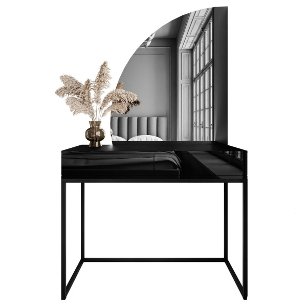 Toaletka QUINNIE biała push lustro lewe