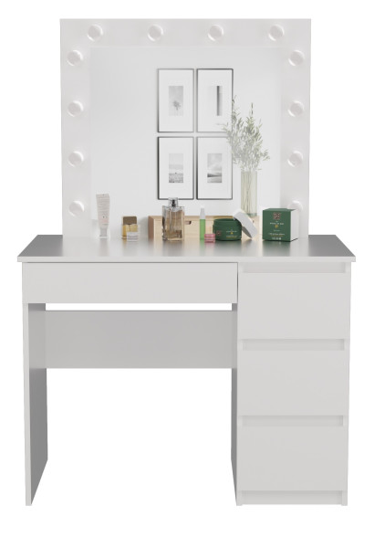 Toaletka kosmetyczna lustro Marina biurko Mijas prawe biel