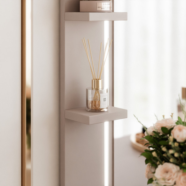 Toaletka z lustrem i oświetleniem ELENA w kolorze kaszmirowym