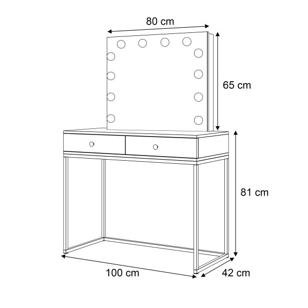 Toaletka BLANCO ELITE złoty/czarny połysk uchwyt kryształ