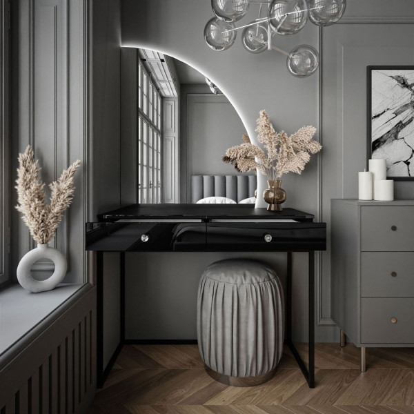 Toaletka QUINNIE biała uchwyt lustro prawe