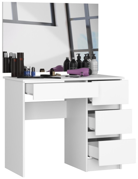 Toaletka Kosmetyczna Z Lustrem T-6/Sl 900X600 Prawa Biała