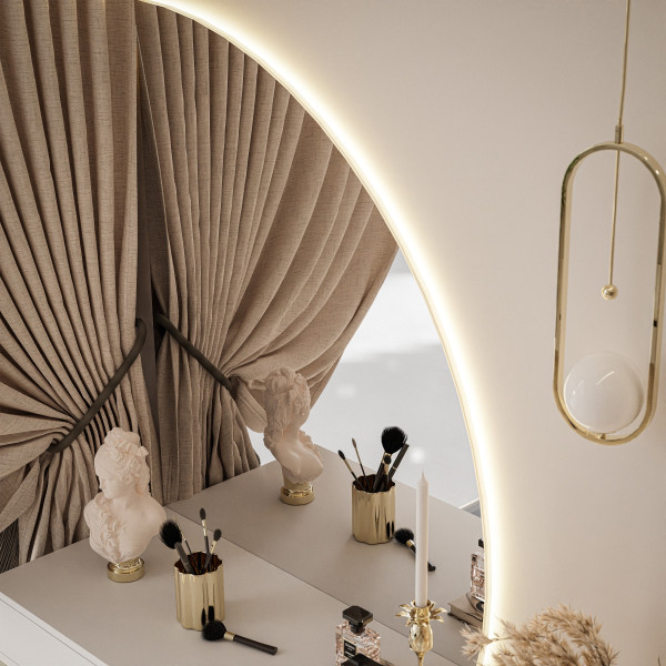 Toaletka QUINNIE złoty chrom/czarny uchwyt prawa