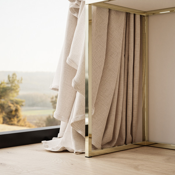 Toaletka QUINNIE złoty chrom/czarny uchwyt prawa