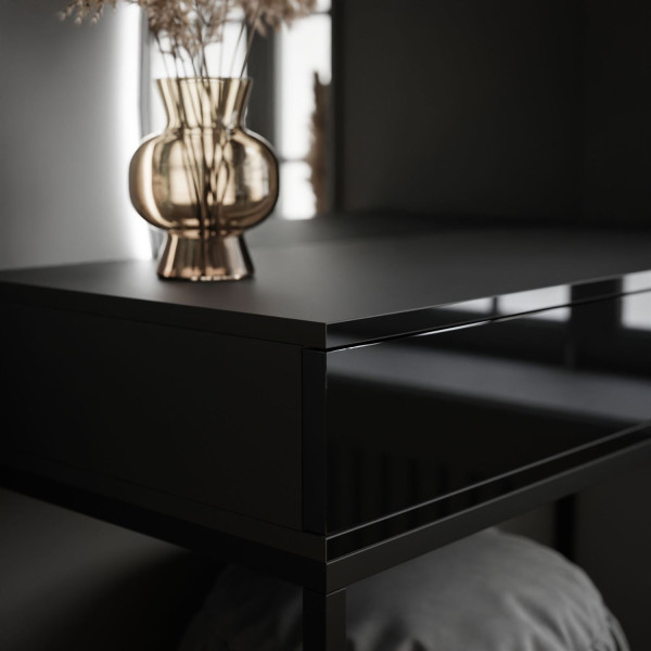 Toaletka QUINNIE biała push lustro lewe