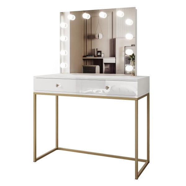 Toaletka BLANCO ELITE złoty/czarny połysk uchwyt kryształ