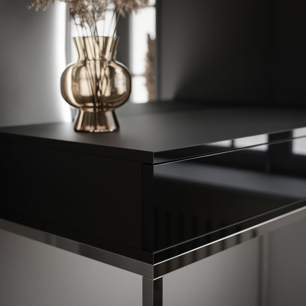 Toaletka QUINNIE biała push lustro lewe