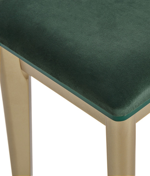 Toaletka zielono-złota 4 szuflady i lustro LED