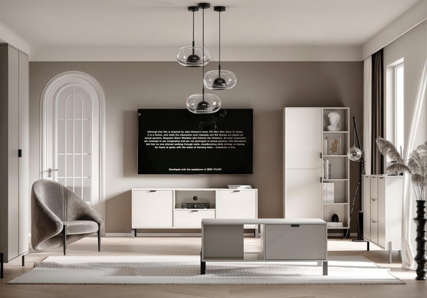 Nowoczesna toaletka CALMA z szufladami do sypialni beż piaskowy