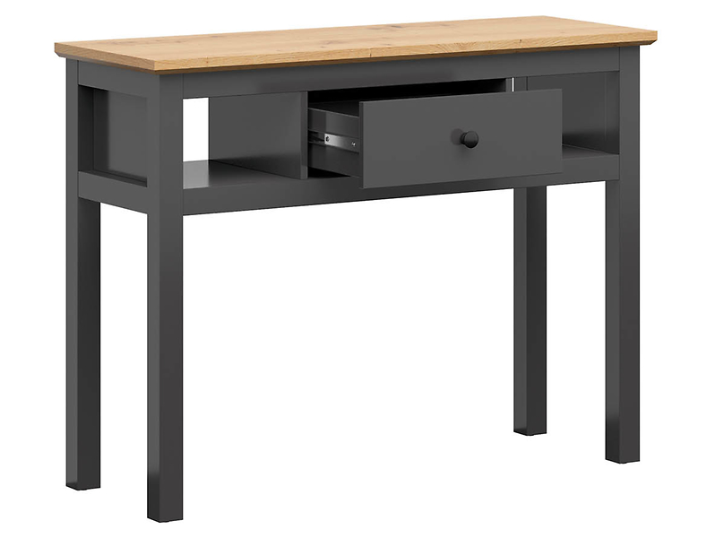 Toaletka Hesen 114 cm z szufladą i 2 półkami modrzew sibiu jasn