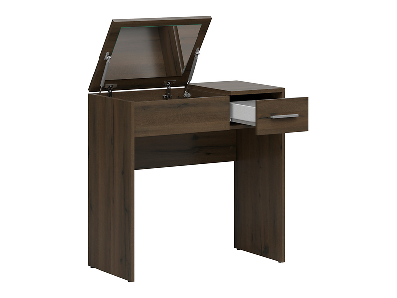 Toaletka Nepo Plus 80 cm z szufladą schowkiem i lustrem dąb sonoma