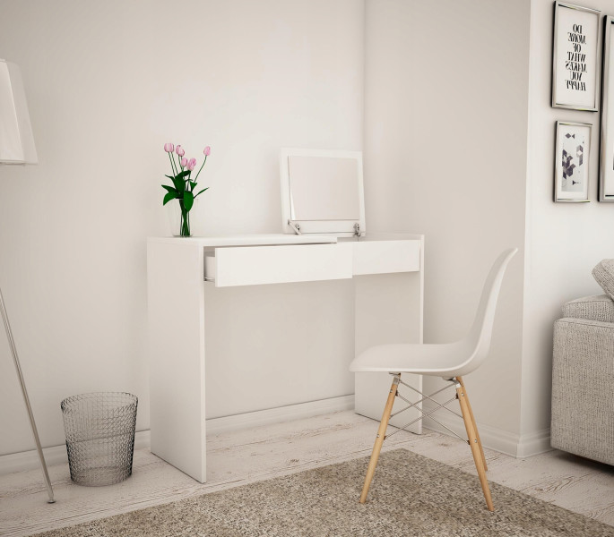 Toaletka kosmetyczna OPERA biała z lustrem