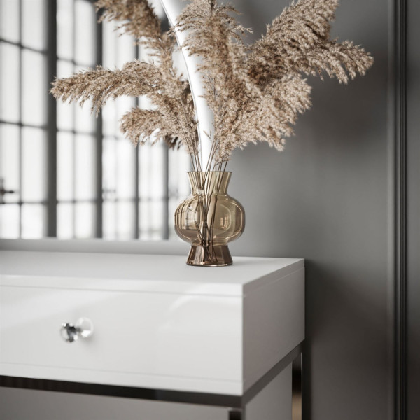 Toaletka QUINNIE biała uchwyt lustro prawe