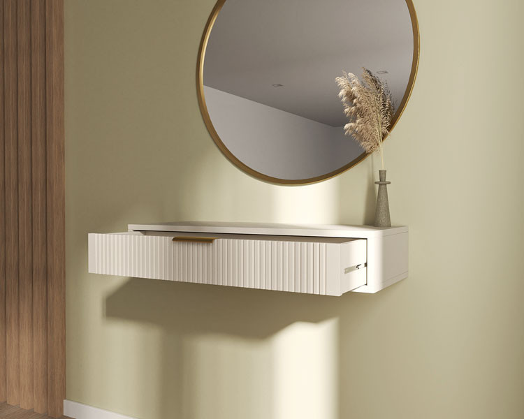 Kaszmirowa ryflowana toaletka ścienna - Zero