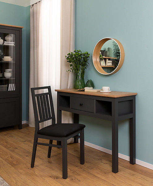 Toaletka Hesen 114 cm z szufladą i 2 półkami modrzew sibiu jasn