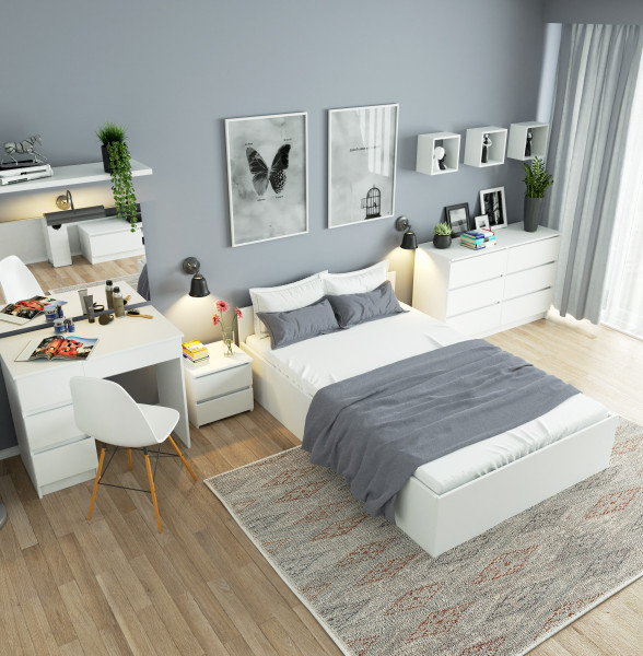 Toaletka Kosmetyczna Z Lustrem T-6/Sl 900X600 Prawa Biała