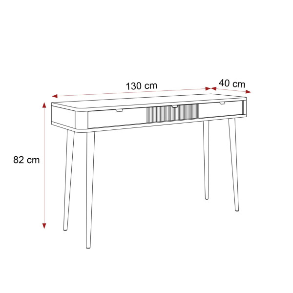 Toaletka NAVANI 130 cm z szufladami w kolorze kaszmirowym/szary kamień
