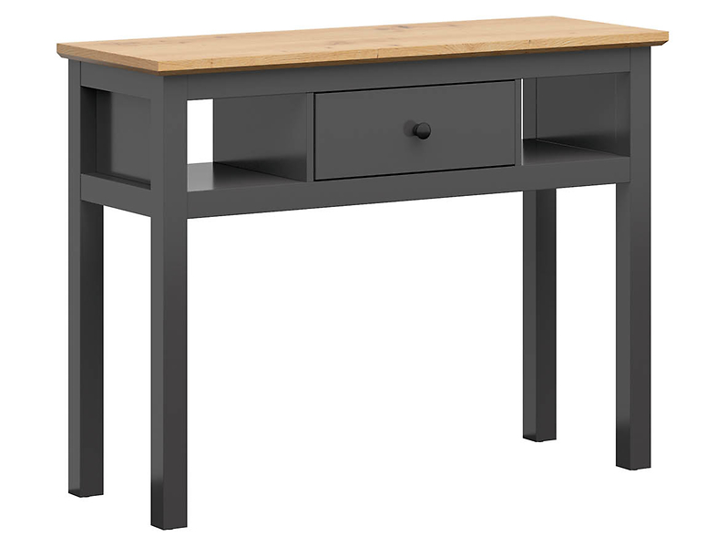 Toaletka Hesen 114 cm z szufladą i 2 półkami modrzew sibiu jasn