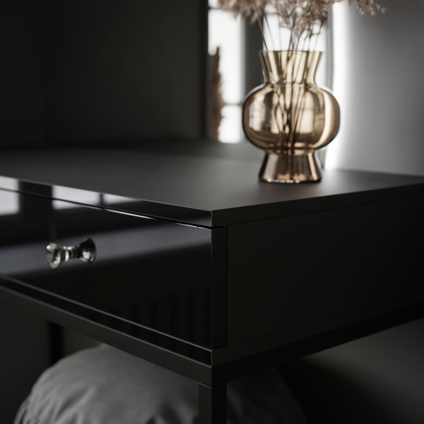 Toaletka QUINNIE biała uchwyt lustro prawe