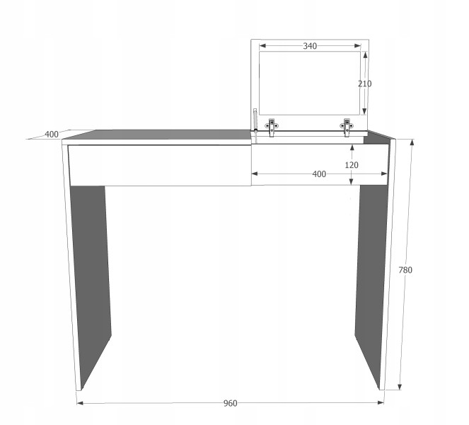 Toaletka kosmetyczna OPERA biała z lustrem