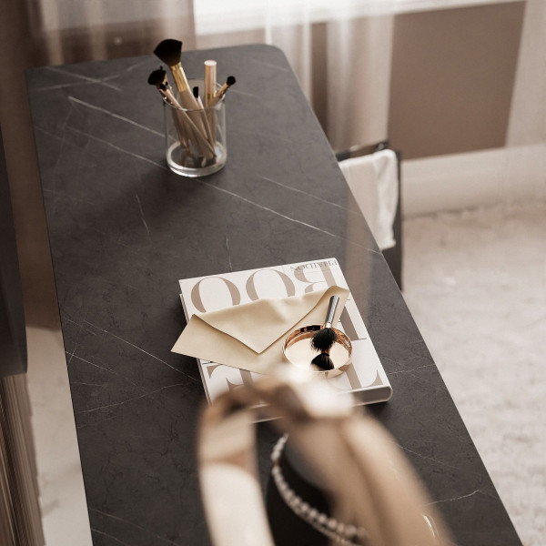 Toaletka NAVANI 130 cm z szufladami w kolorze kaszmirowym/szary kamień