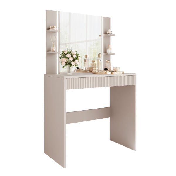 Toaletka z lustrem i oświetleniem ELENA w kolorze kaszmirowym