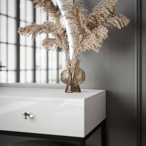 Toaletka QUINNIE biała uchwyt lustro prawe