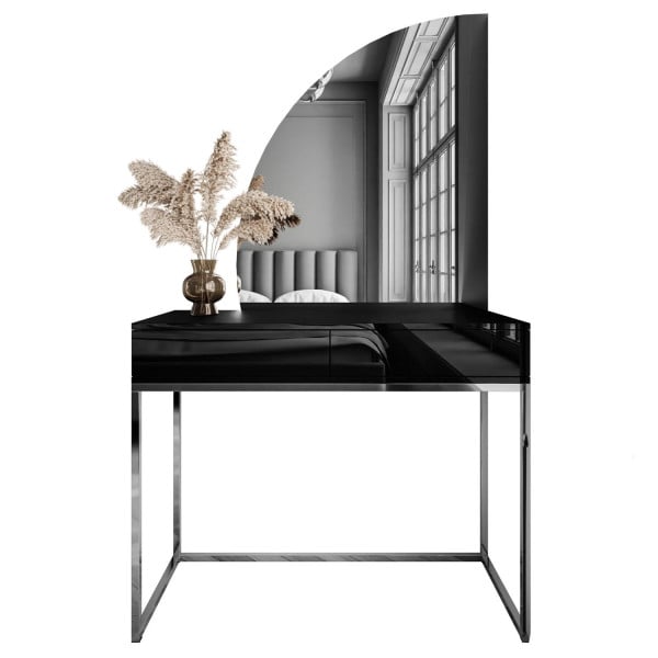 Toaletka QUINNIE biała push lustro lewe