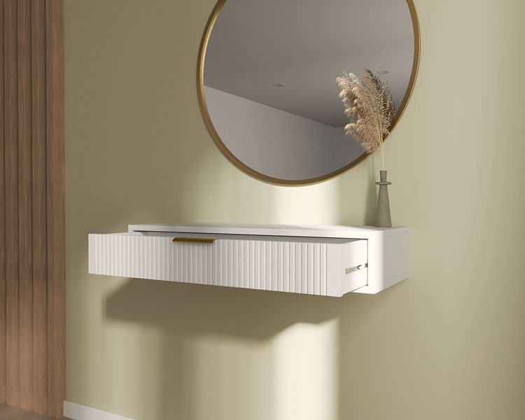 Kaszmirowa ryflowana toaletka ścienna - Zero