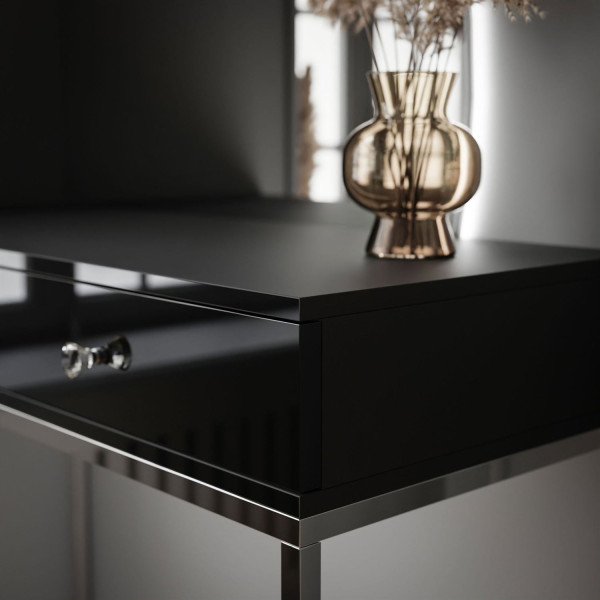 Toaletka QUINNIE biała uchwyt lustro prawe