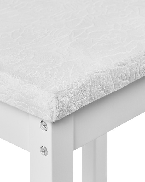 Toaletka biała z 5 szufladami lustrem i stołkiem