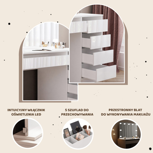 Toaletka z lustrem i szufladami