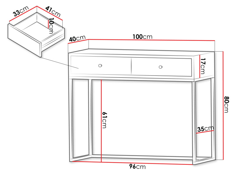 Toaletka z szufladami Esipix