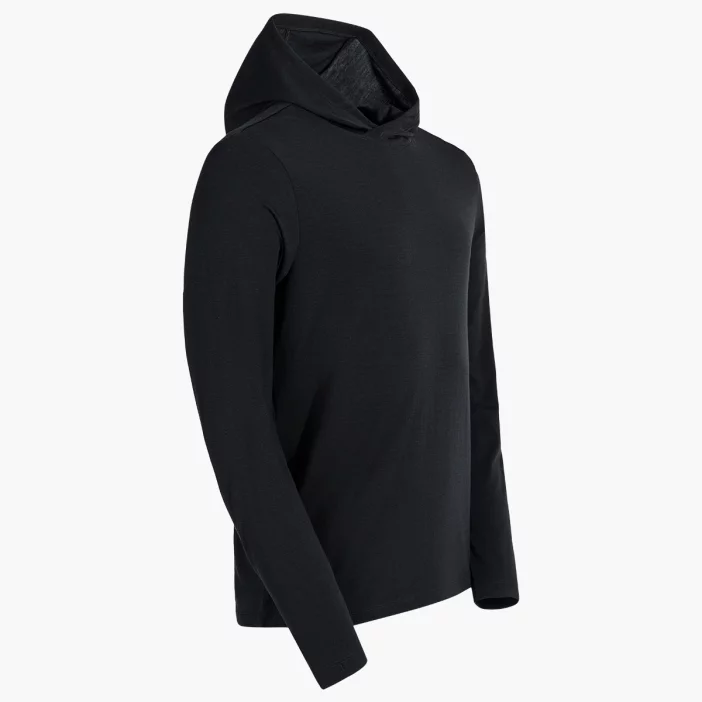 Voľná mikina z merino vlny so slučkami na palce a kapucňou