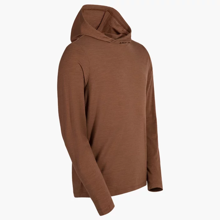 Voľná mikina z merino vlny so slučkami na palce a kapucňou