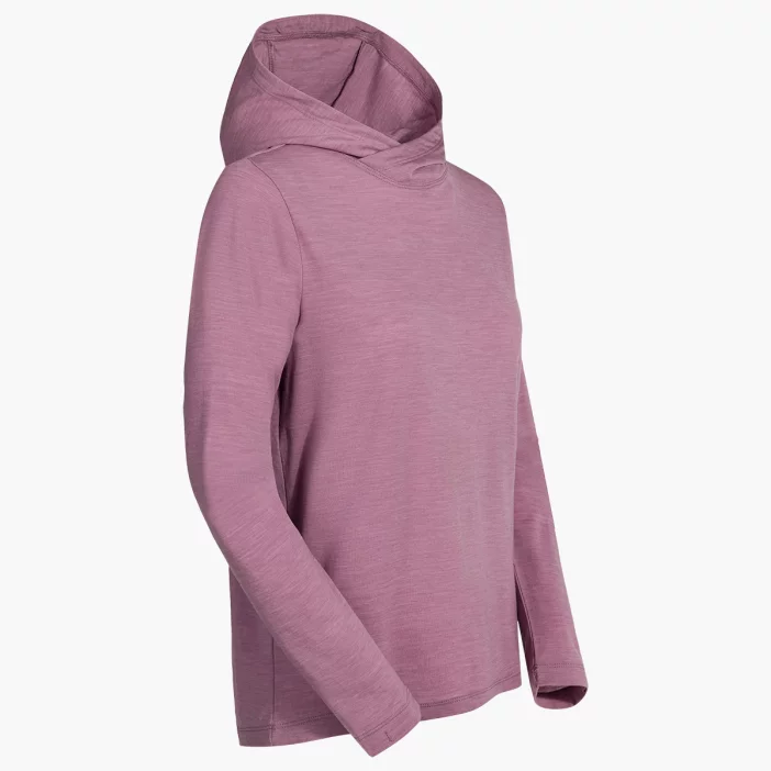 Voľná mikina z merino vlny so slučkami na palce a kapucňou